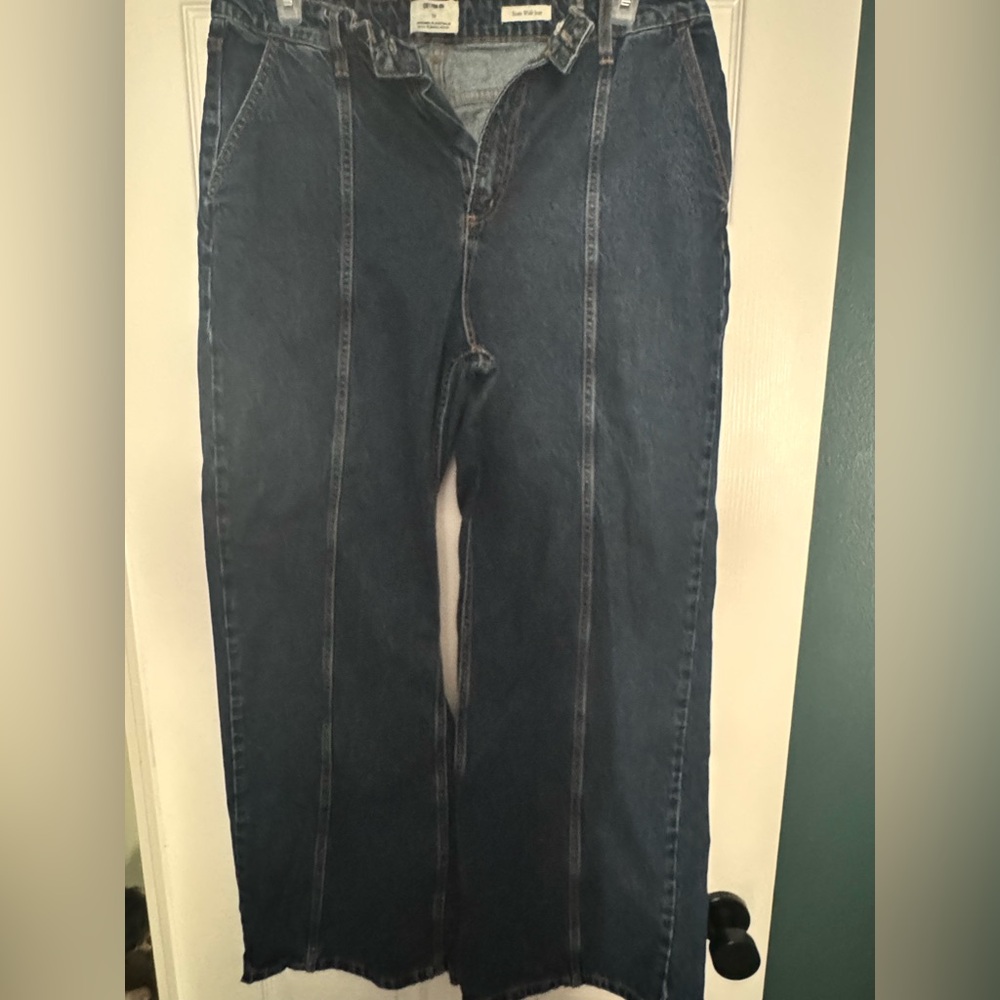 Cotton On Dark Blue Wide Leg Jeans
